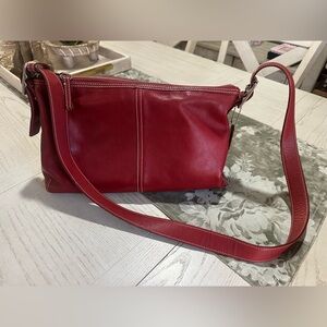 Coach Red Leather Crossbody /shoulder Bag